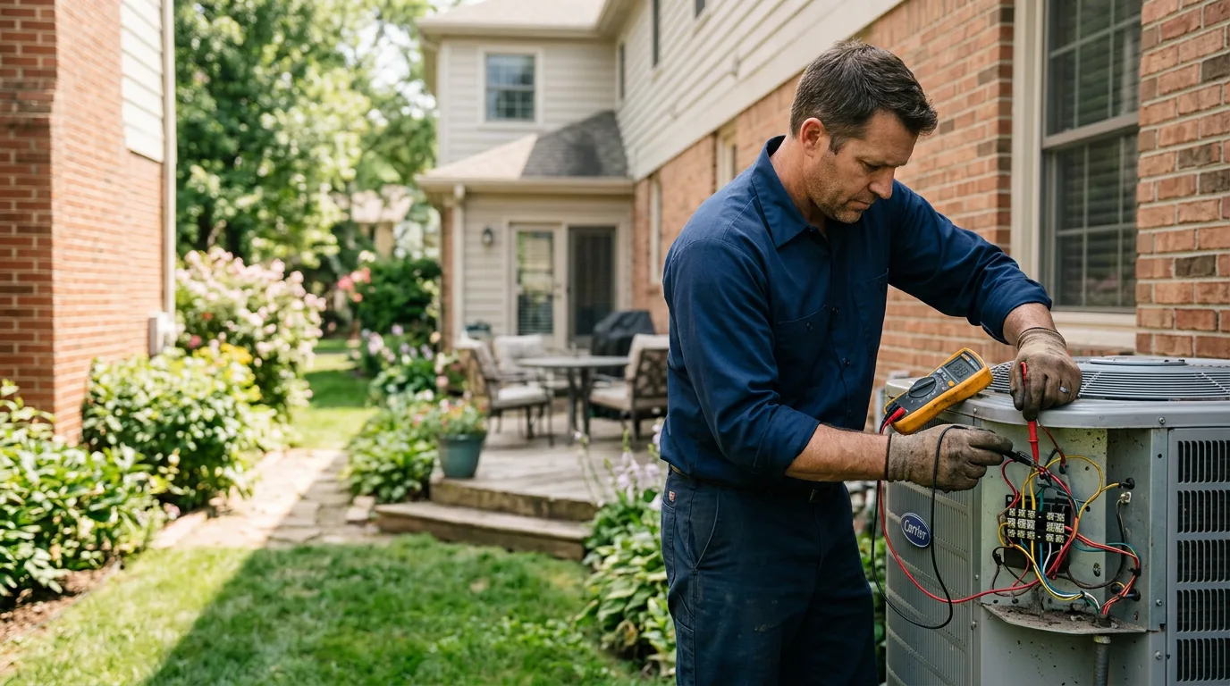 HVAC technician working near Log Lane Village, CO